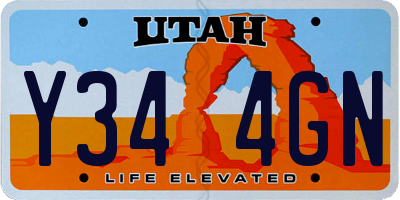 UT license plate Y344GN