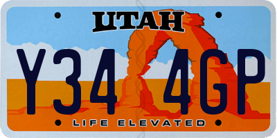 UT license plate Y344GP