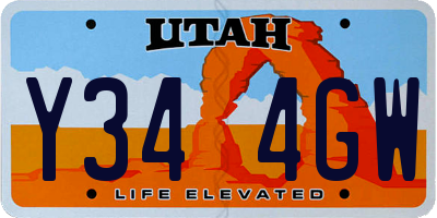UT license plate Y344GW