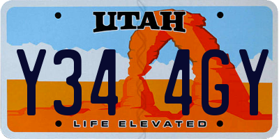 UT license plate Y344GY