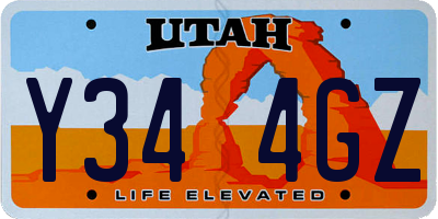 UT license plate Y344GZ