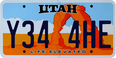 UT license plate Y344HE