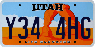 UT license plate Y344HG