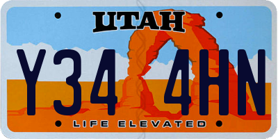 UT license plate Y344HN