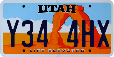 UT license plate Y344HX