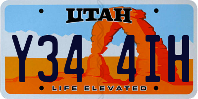 UT license plate Y344IH
