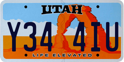 UT license plate Y344IU