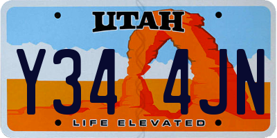 UT license plate Y344JN