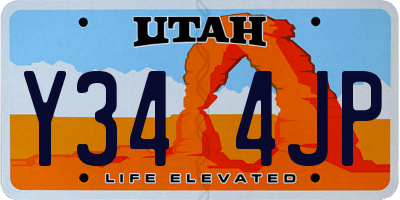 UT license plate Y344JP