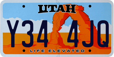 UT license plate Y344JQ