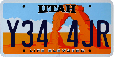 UT license plate Y344JR