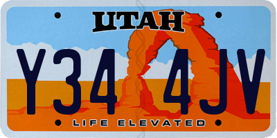 UT license plate Y344JV