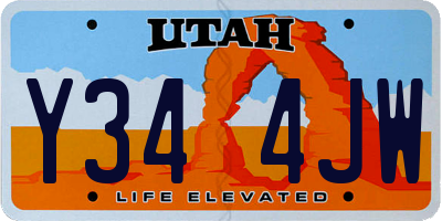 UT license plate Y344JW