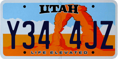 UT license plate Y344JZ
