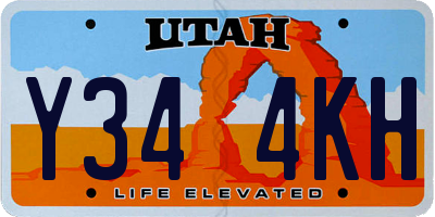 UT license plate Y344KH