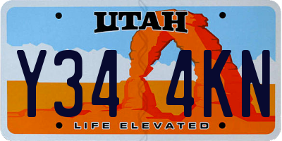 UT license plate Y344KN