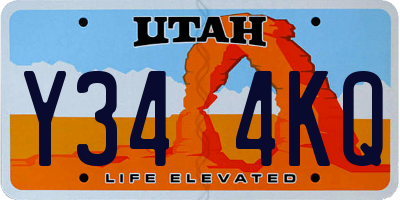 UT license plate Y344KQ