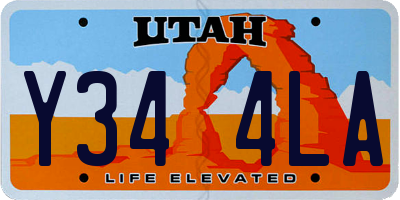 UT license plate Y344LA
