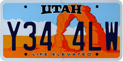 UT license plate Y344LW