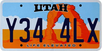 UT license plate Y344LX