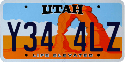 UT license plate Y344LZ