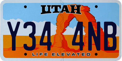 UT license plate Y344NB