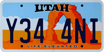 UT license plate Y344NI
