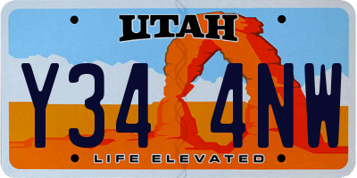 UT license plate Y344NW