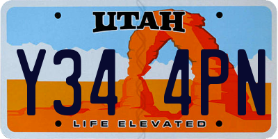 UT license plate Y344PN