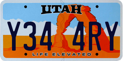 UT license plate Y344RY