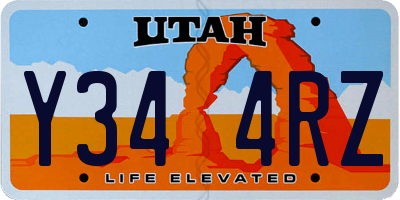 UT license plate Y344RZ