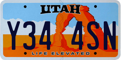 UT license plate Y344SN