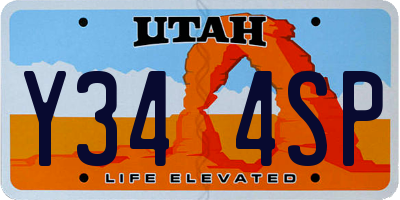 UT license plate Y344SP