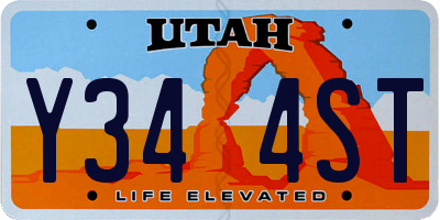 UT license plate Y344ST