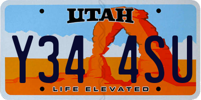 UT license plate Y344SU