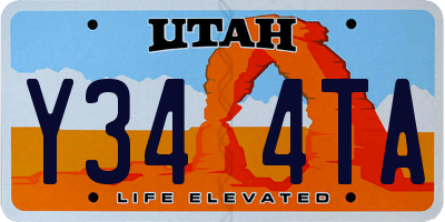 UT license plate Y344TA