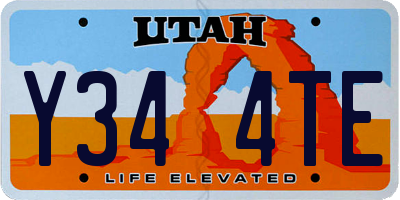 UT license plate Y344TE