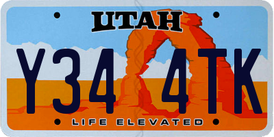 UT license plate Y344TK