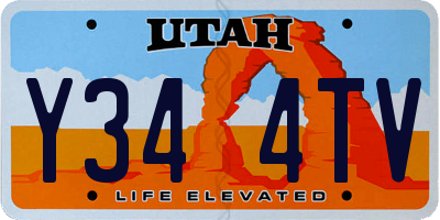 UT license plate Y344TV
