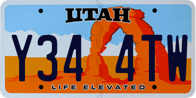 UT license plate Y344TW