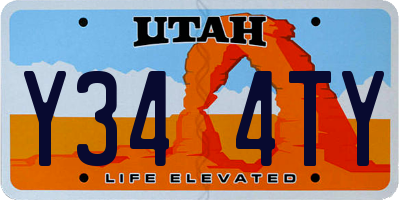 UT license plate Y344TY