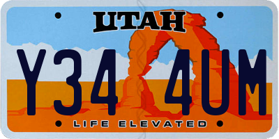 UT license plate Y344UM