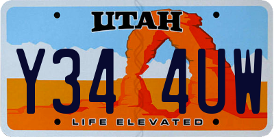 UT license plate Y344UW
