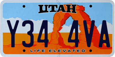 UT license plate Y344VA