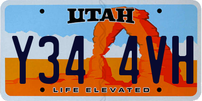 UT license plate Y344VH