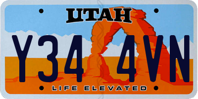 UT license plate Y344VN