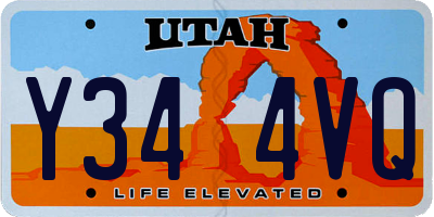 UT license plate Y344VQ