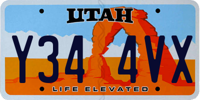 UT license plate Y344VX