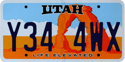 UT license plate Y344WX