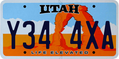 UT license plate Y344XA